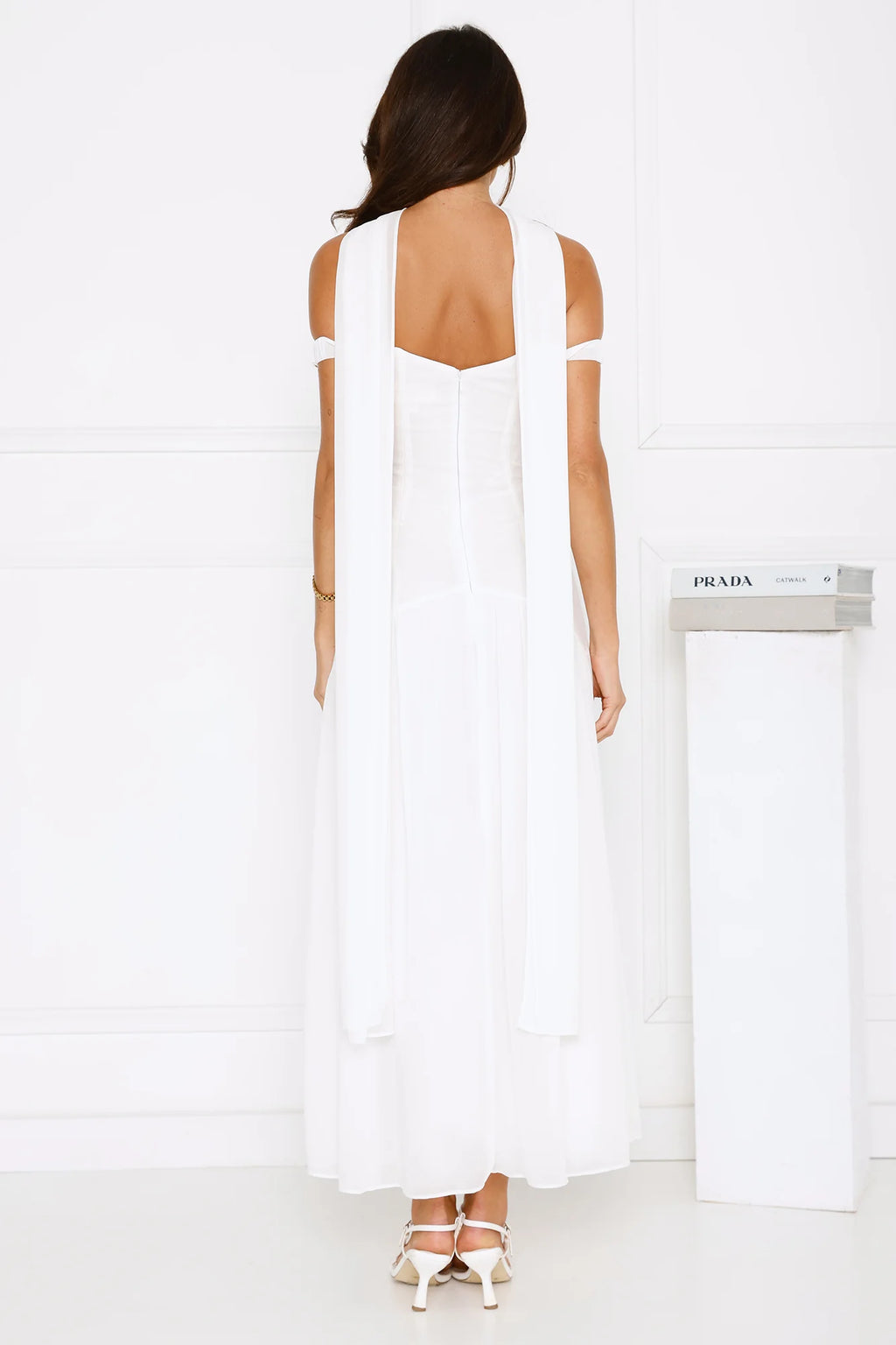 The Style Spotlight Off Shoulder Maxi Dress White