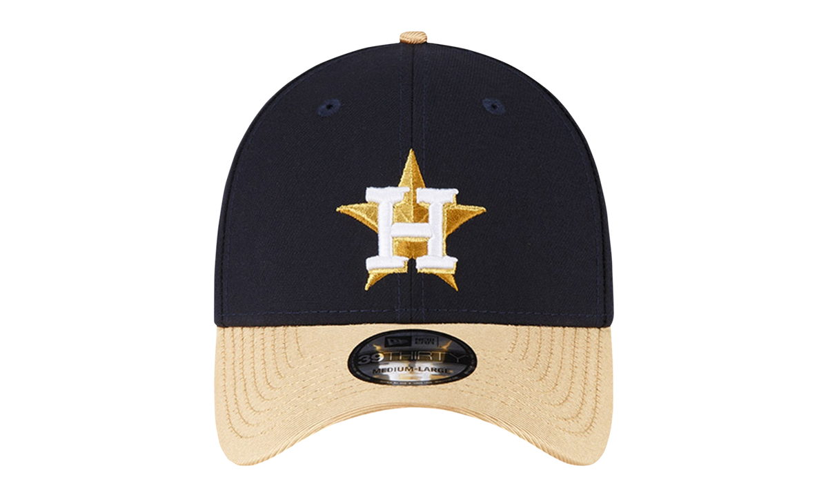 39THIRTY Houston Astros Gold Collection Flex Fit Hat Black and Gold / Black - Under Brim NE922