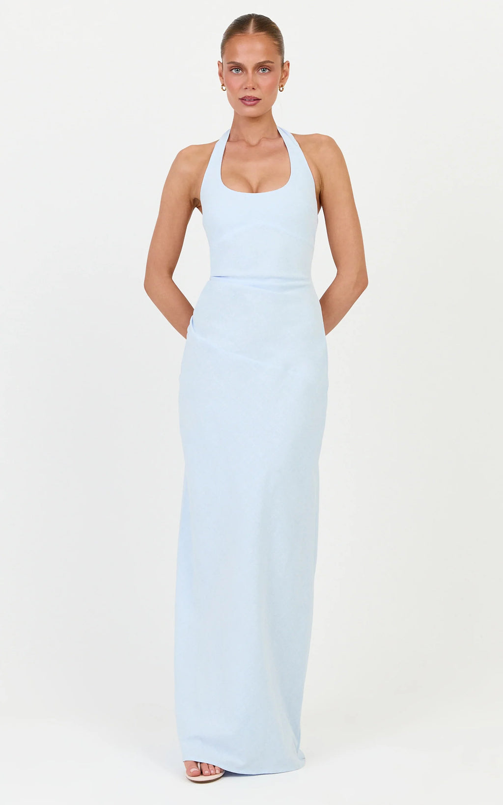 Breeze Maxi Dress - Halter Neck Maxi Dress in Pale Blue
