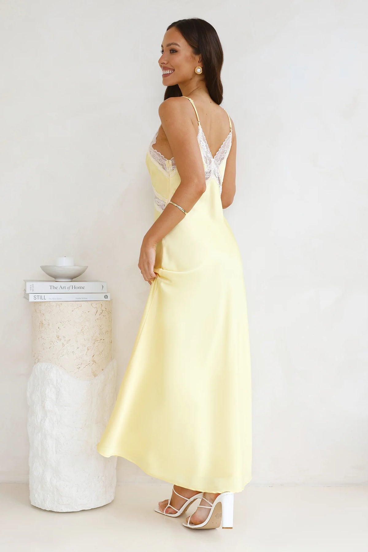 Ultimate Love Satin Slip Maxi Dress Yellow
