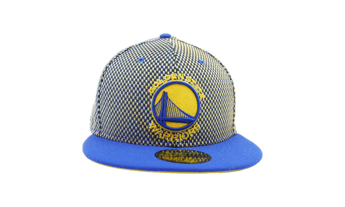 59FIFTY Golden State Warriors Team Shift Fitted Hat Black and White Checkered / Blue / Yellow - Under Brim NE621