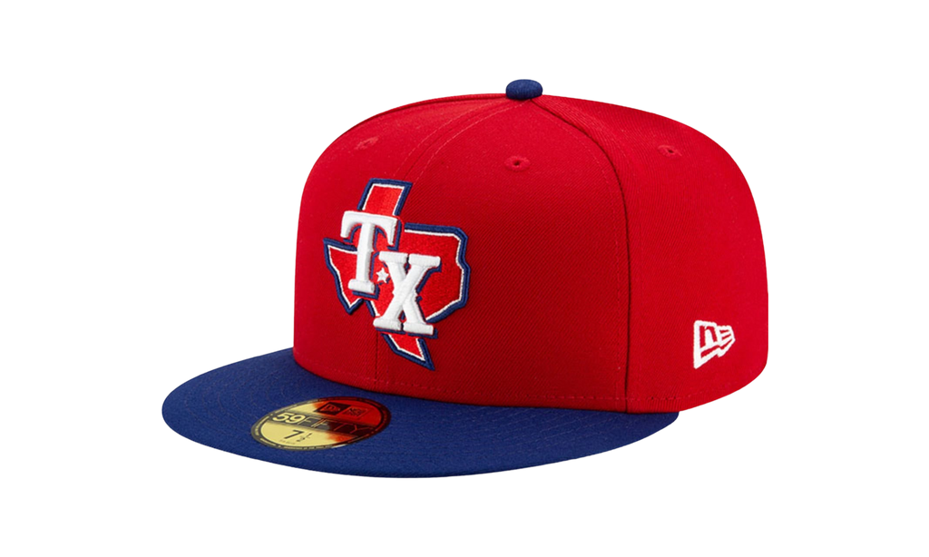 59FIFTY Texas Rangers Alt3 On-Field Authentic Fitted Hat Red / Blue - Brim NE1033