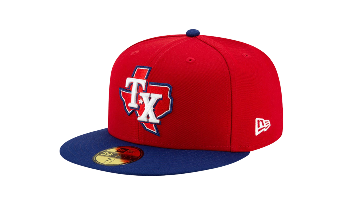 59FIFTY Texas Rangers Alt3 On-Field Authentic Fitted Hat Red / Blue - Brim NE1033