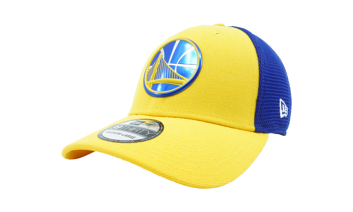 39THIRTY Golden State Warriors On The Court Stretch Fit Hat Yellow / Blue NE638