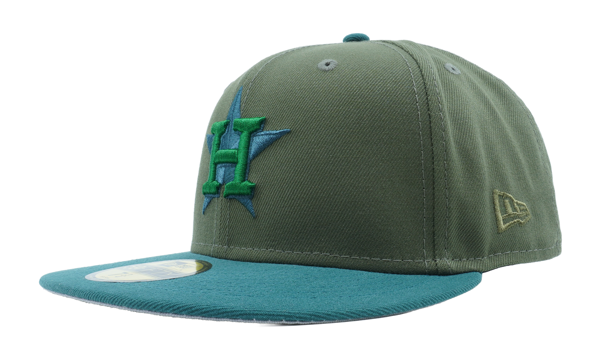 59FIFTY Houston Astros 45th Garden Party Fitted Hat Olive / Teal - Brim NE1099