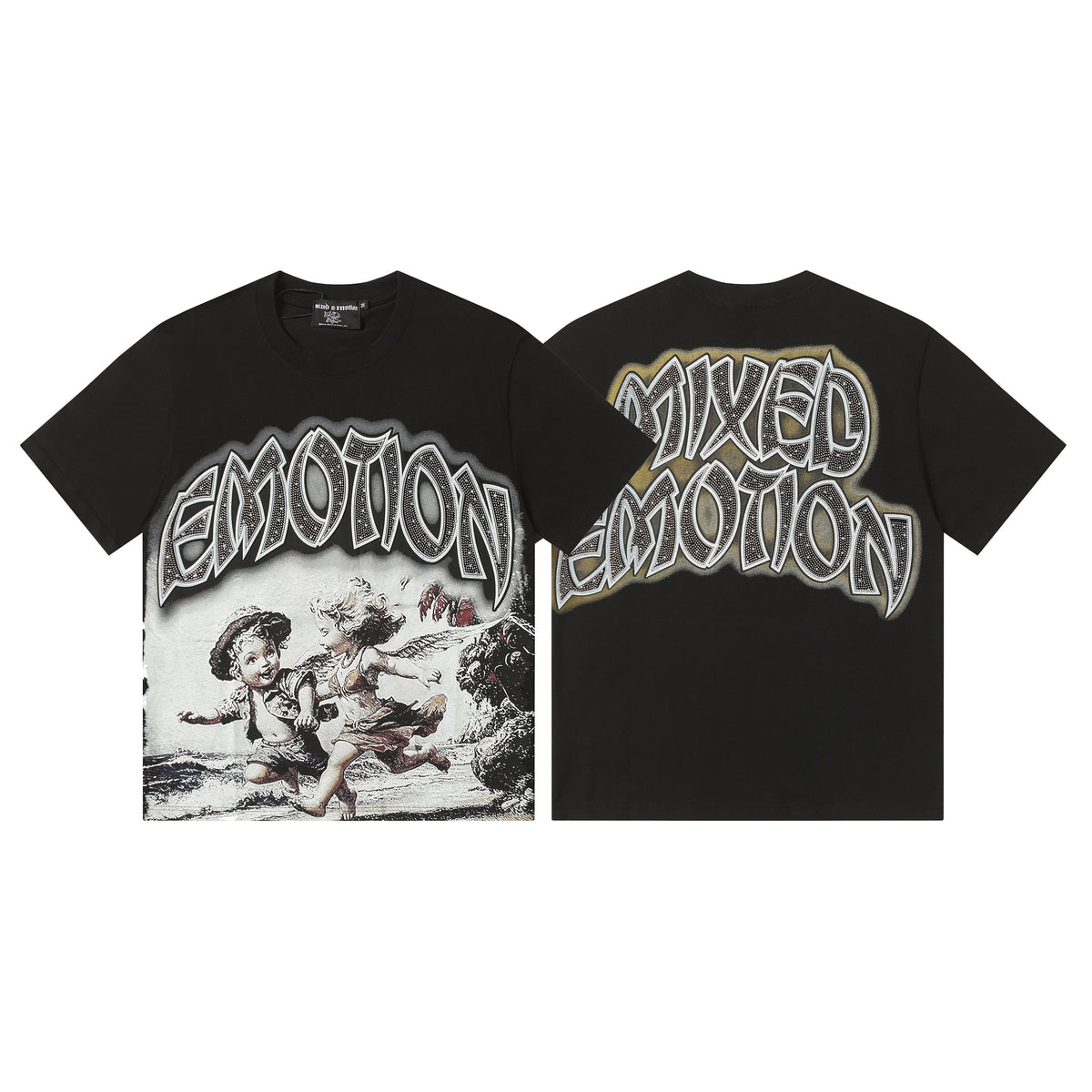 Mixed Emotion Cherub Graphic Tee (Black)