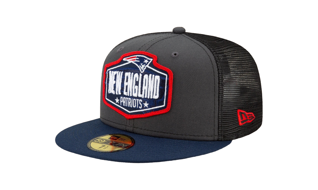 59FIFTY New England Patriots 2021 Draft Fitted Hat Graphite and Black / Navy - Brim NE786