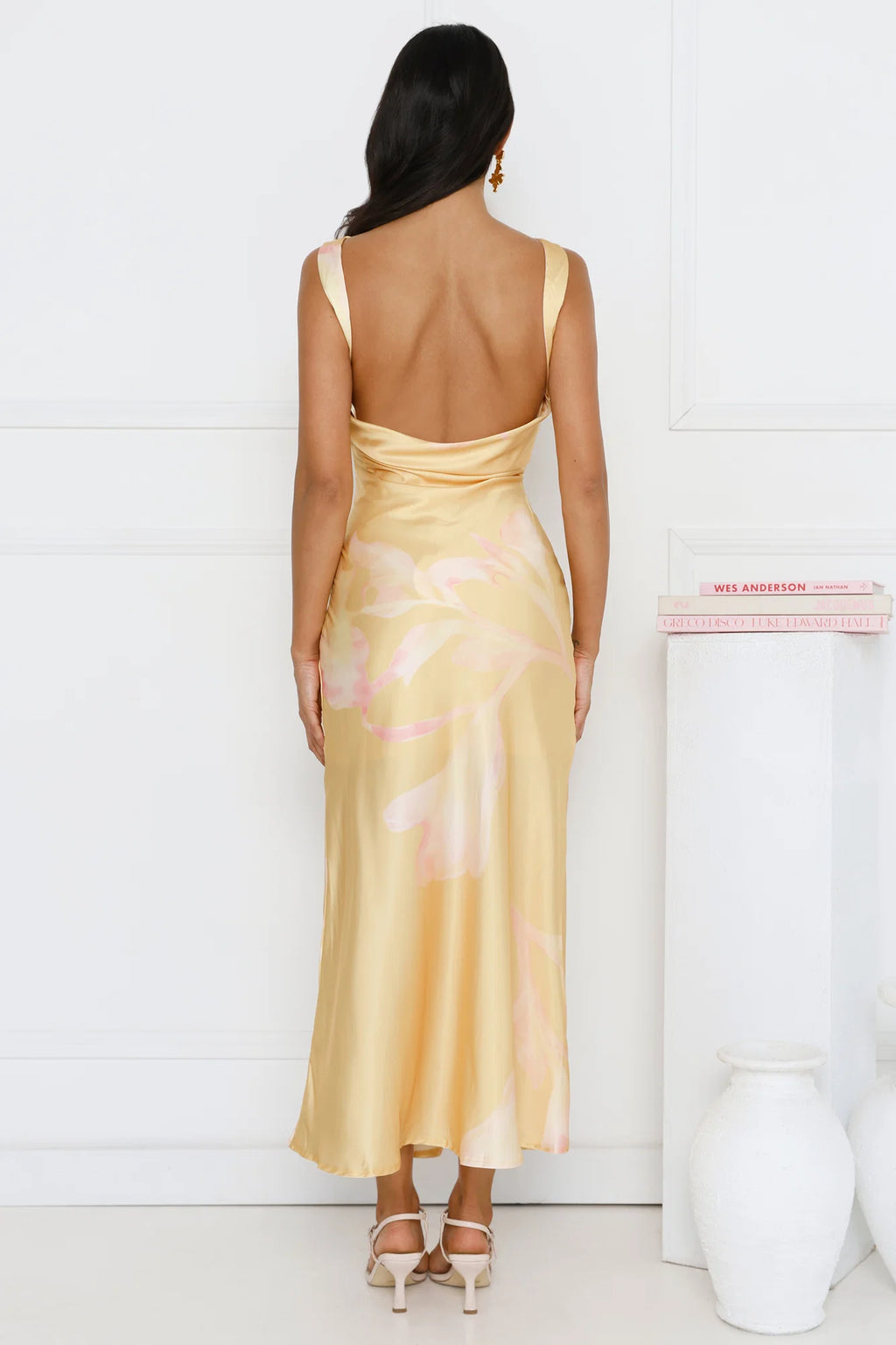 Trends Unveiled Satin Maxi Dress Yellow