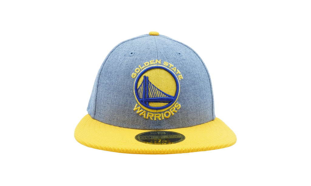 59FIFTY Golden State Warriors Change Up Fitted Hat Light Blue Denim / Yellow - Brim NE1122