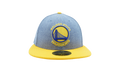 59FIFTY Golden State Warriors Change Up Fitted Hat Light Blue Denim / Yellow - Brim NE1122