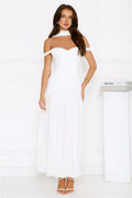 The Style Spotlight Off Shoulder Maxi Dress White