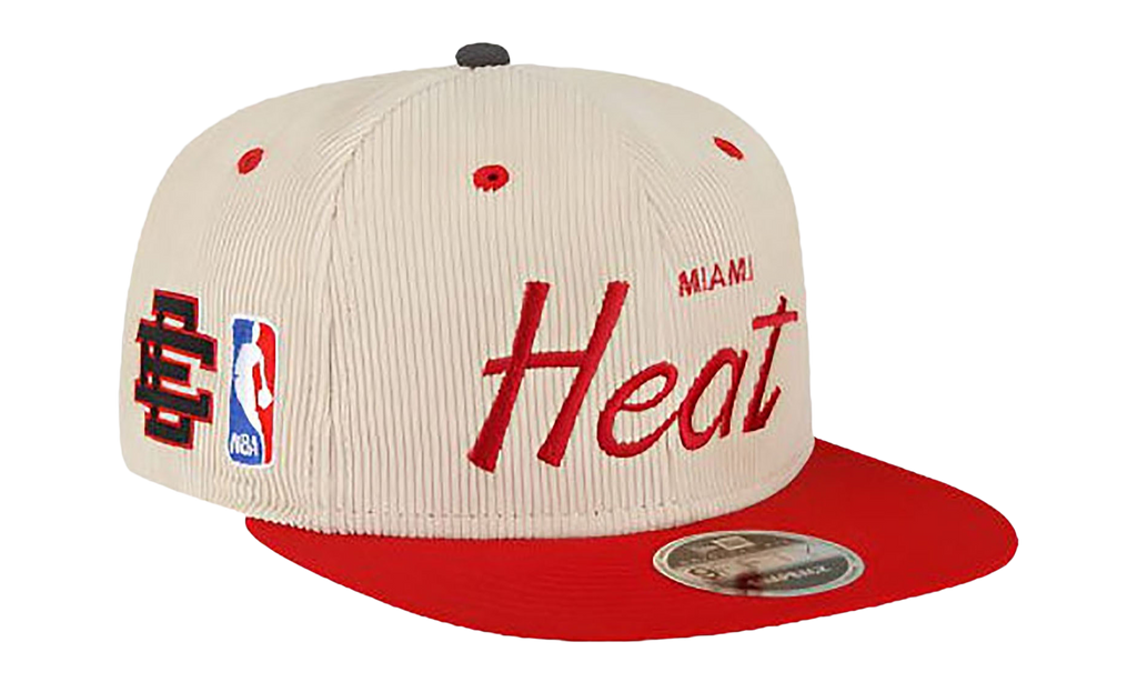 9FIFTY NBA MIAMI HEAT SNAPBACK HAT ERIC EMANUEL - Cream/ Red EE436