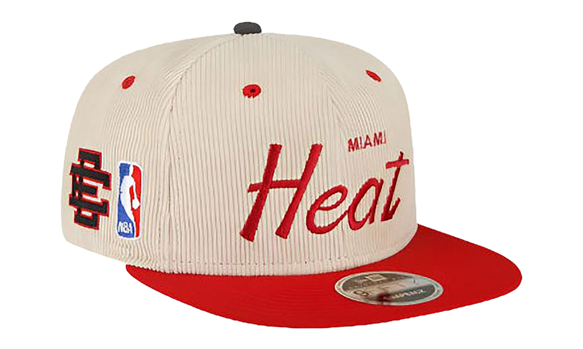 9FIFTY NBA MIAMI HEAT SNAPBACK HAT ERIC EMANUEL - Cream/ Red EE436