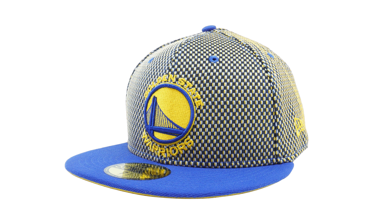 59FIFTY Golden State Warriors Team Shift Fitted Hat Black and White Checkered / Blue / Yellow - Under Brim NE621