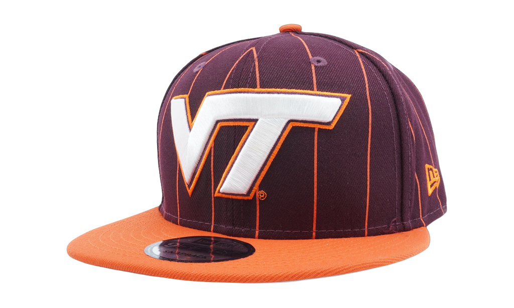 9FIFTY Virginia Tech Hokies Vintage E1 Snapback Hat Maoon / Orange - Brim / Grey - Under Brim NE871