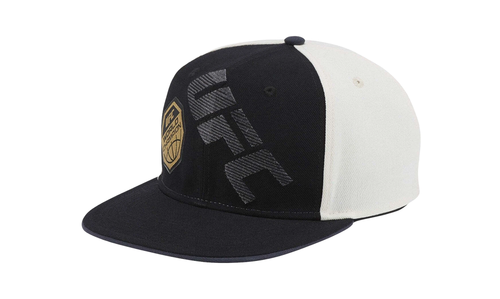 UFC Flat Brim Snapback Hat Black / Cream /Gold VW41Z 040 UUFC