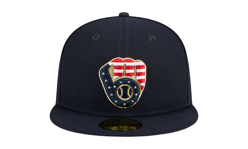 59FIFTY Milwaukee Bucks Fourth Of July Fitted Hat Navy / Grey - Under Brim NE908