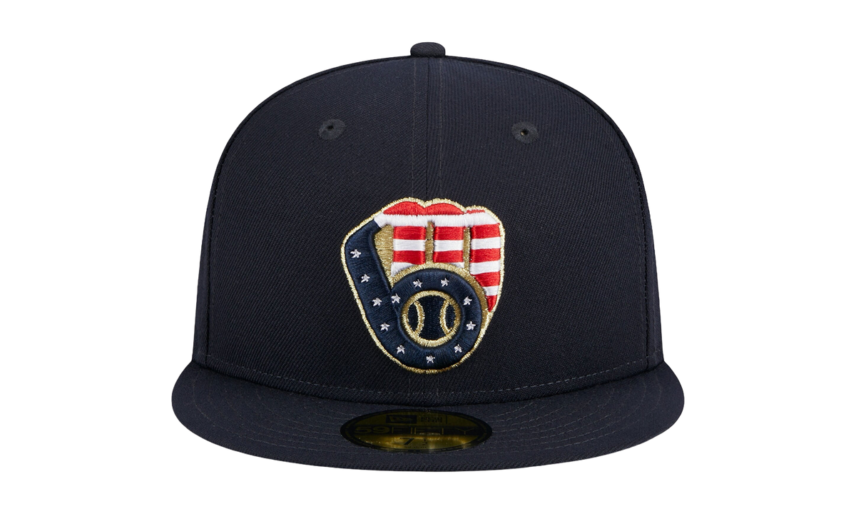 59FIFTY Milwaukee Bucks Fourth Of July Fitted Hat Navy / Grey - Under Brim NE908