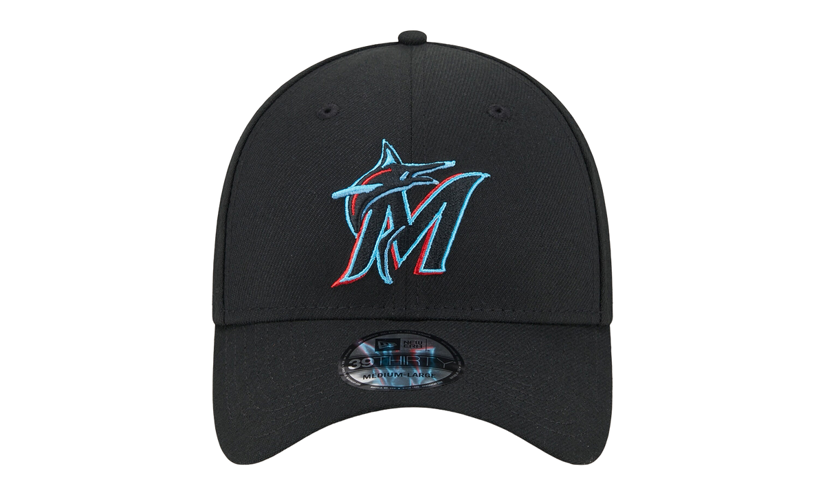39THIRTY Miami Marlins Father's Day Flex Fit Hat Black / Teal - Under Brim NE895