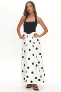 Get My Attention Halterneck Maxi Dress Polka Dot Black