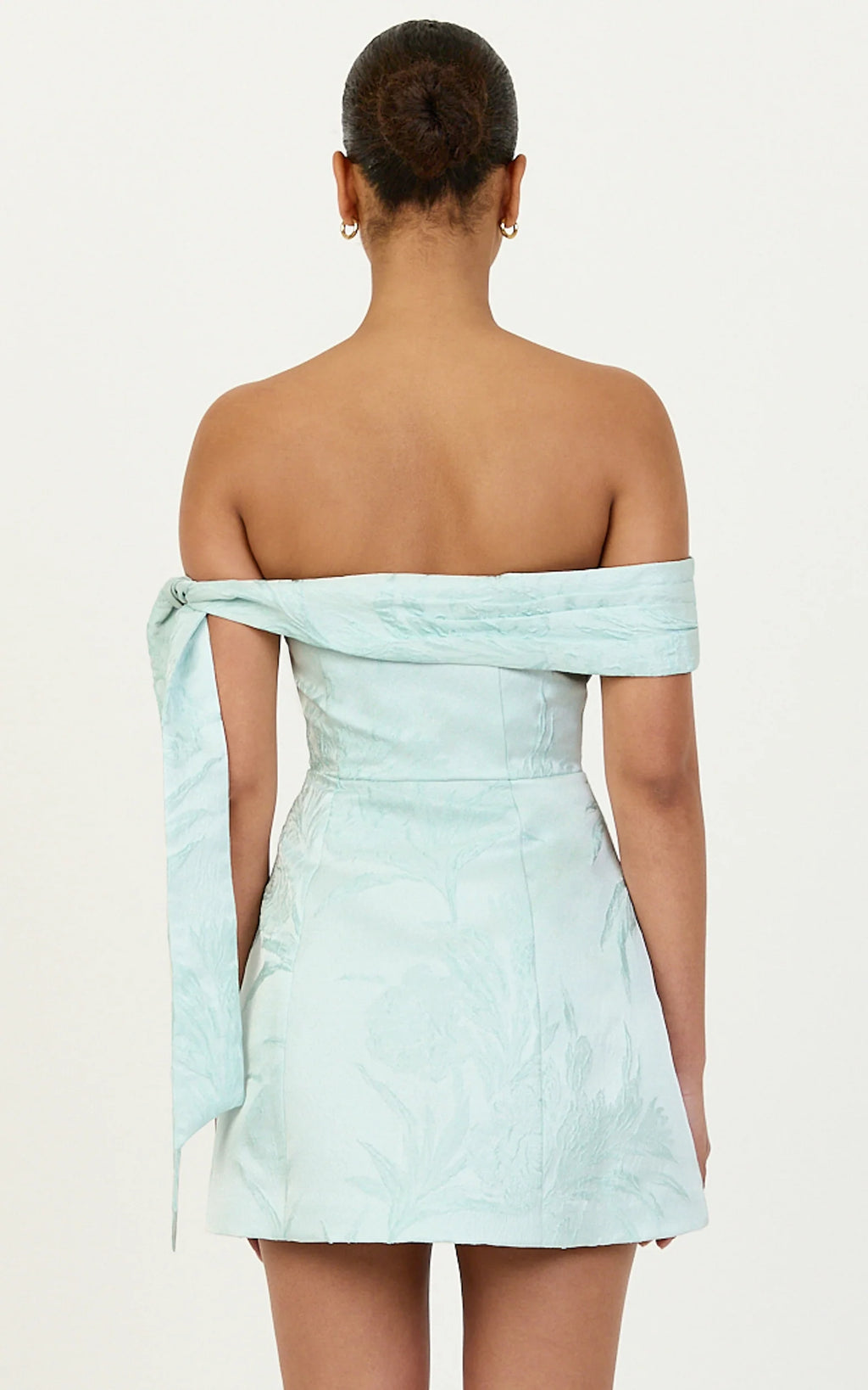 Cora Mini Dress - Off Shoulder Tie Detail Dress in Mint