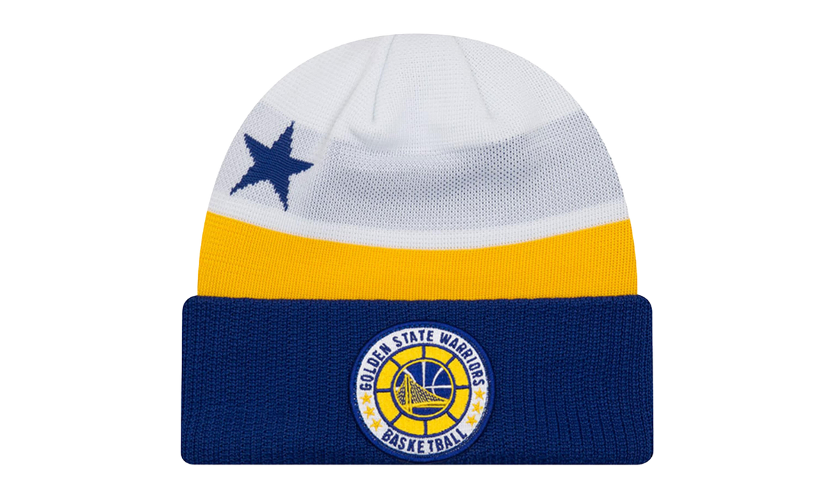 Golden State Warriors Tip-Off Series Knit Beanie White / Grey / Yellow / Blue NE674