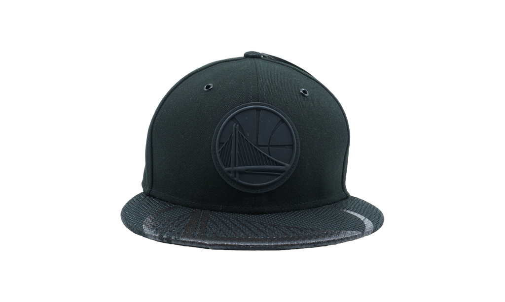 59FIFTY Golden State Warriors Textured Visor Fitted Hat Black / Black GSW Logo - Brim NE650