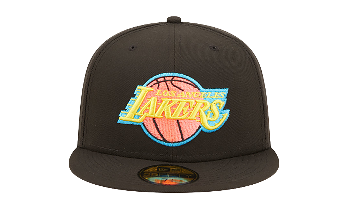 59FIFTY Los Angeles Lakers Pink Glow Fitted Hat Walnut / Pink - Under Brim NE1056