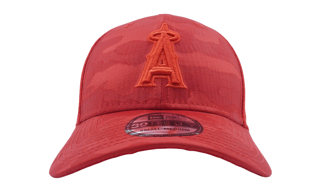 39THIRTY Los Angeles Angels Tonal Camo Stretch Fit Hat Red Camo NE757
