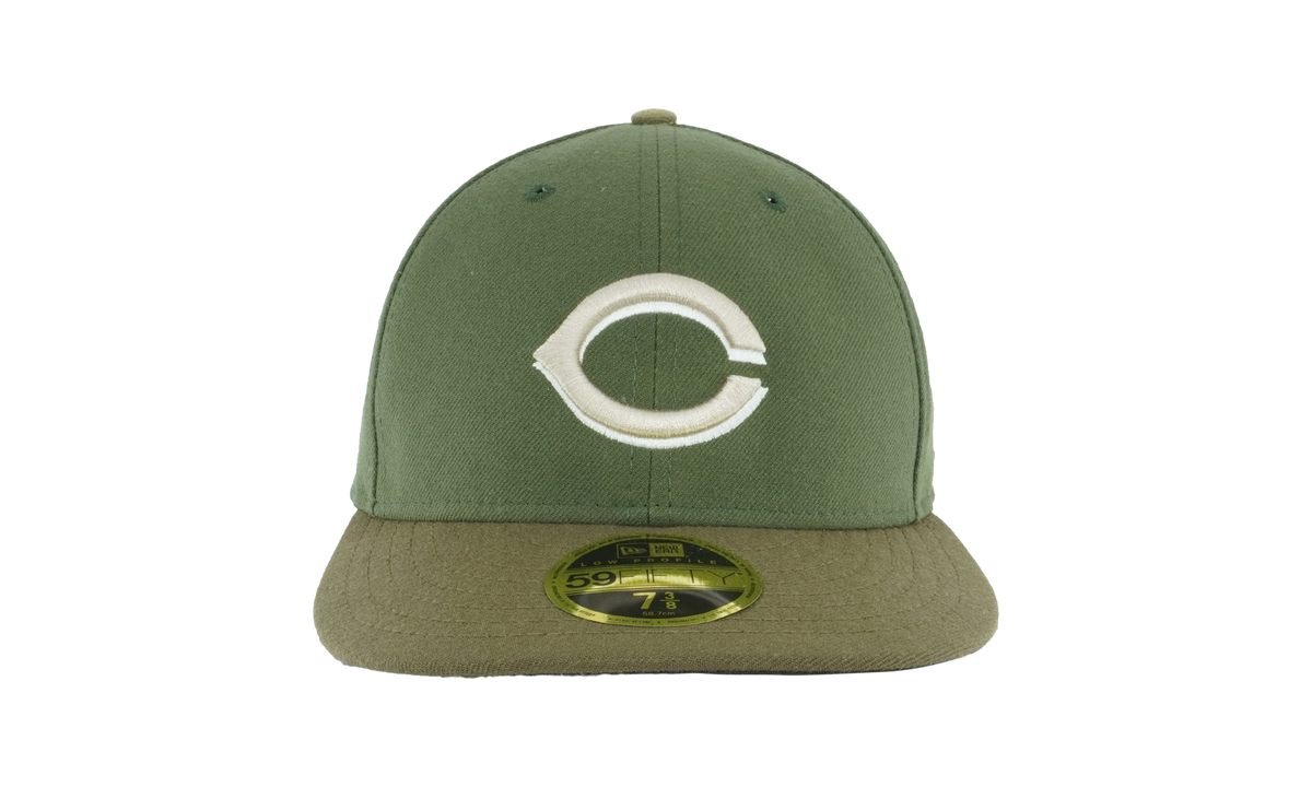 59FIFTY Cincinnati Reds Low Profile Authentic Fitted Hat Olive / Green - Visor NE983