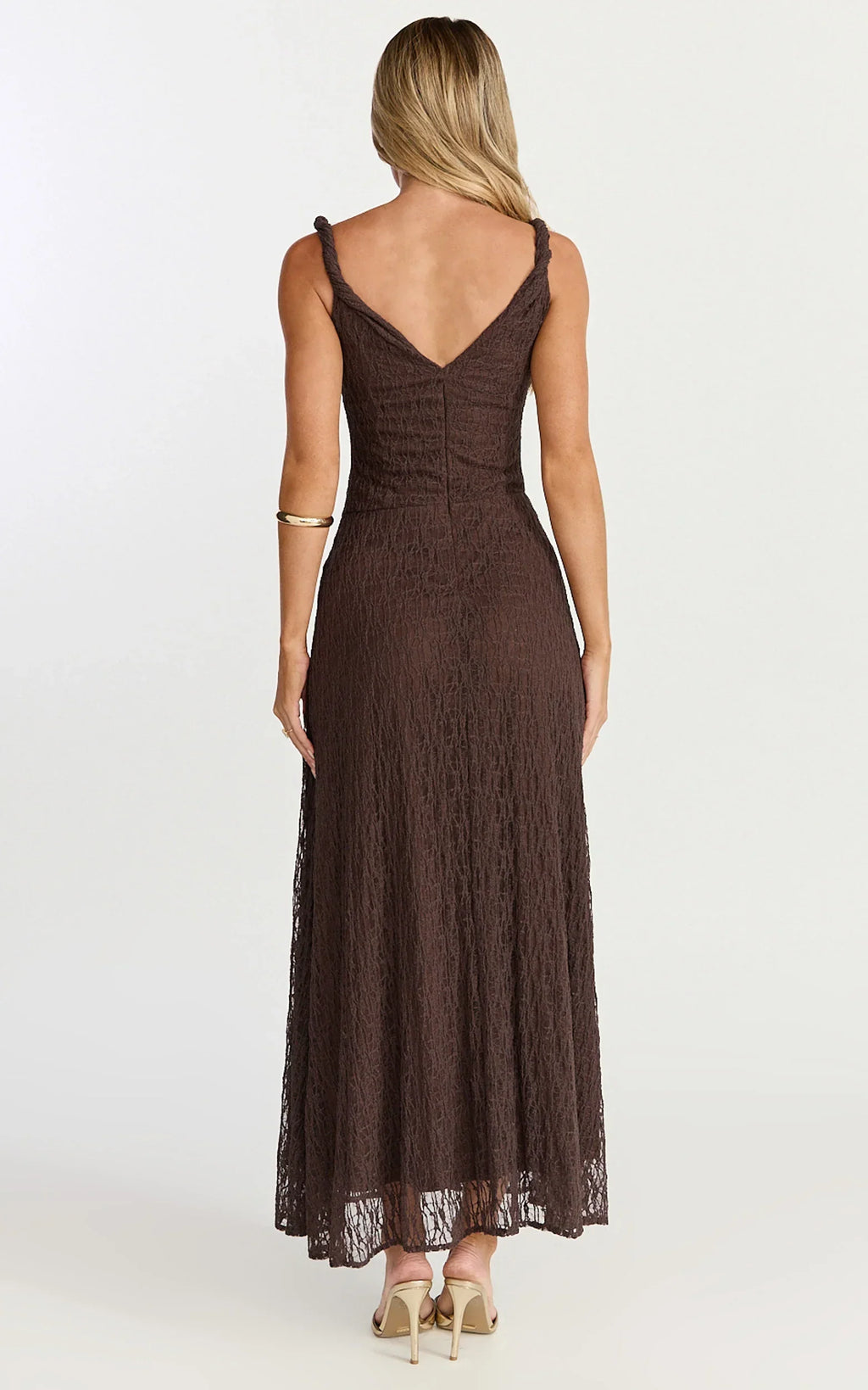 LADIESSTREETX Cocoa Column Asymmetry Midi Dress