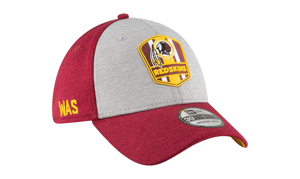 39THIRTY Washington Redskins Authentic On-Field Flex Fit Hat Heather Grey and Red / Yellow - Under Brim NE671