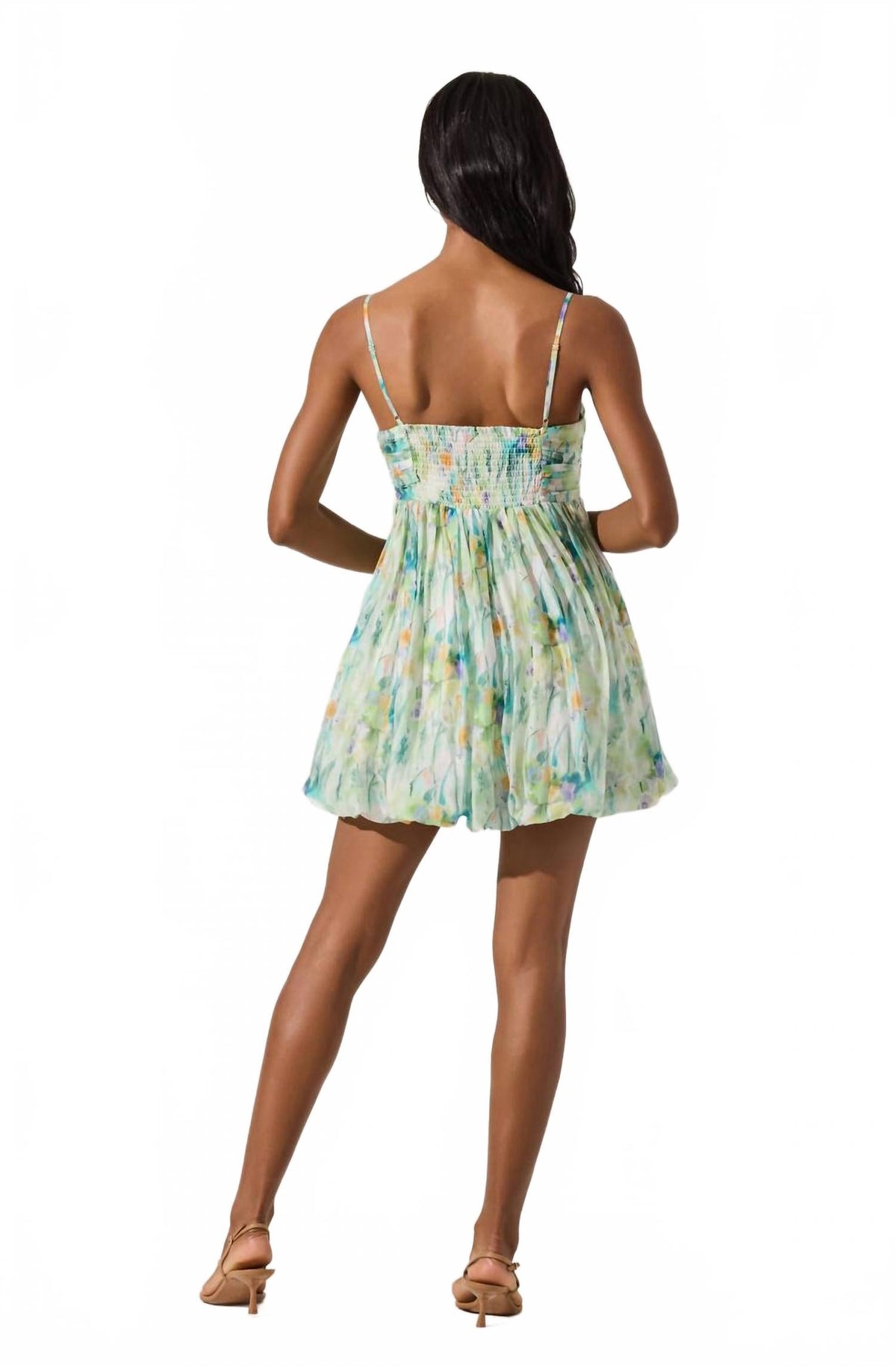 LADIESSTREETX Verdant Bubble-Hem Mini Dress