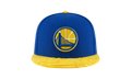 59FIFTY Golden State Warriors Visor Script Fitted Hat Blue / Yellow - Brim NE1151