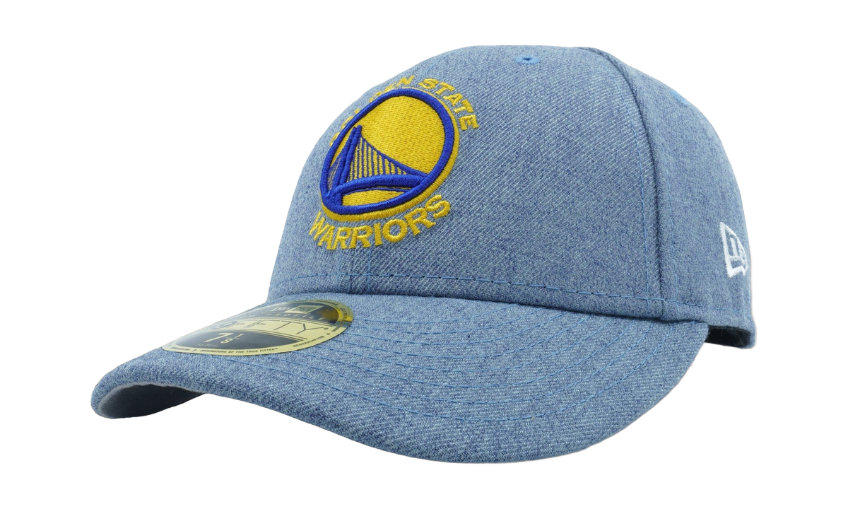 59FIFTY Golden State Warriors On The Court Heather Ace Fitted Hat Light Denim NE1126