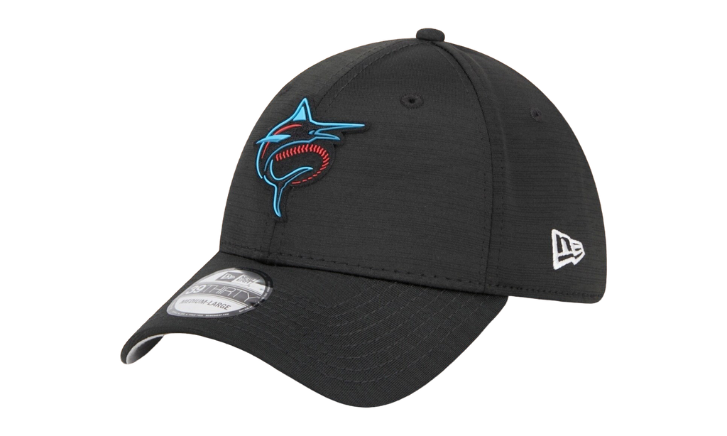 39THIRTY Miami Marlins Clubhouse Flex Fit Hat Black / Gray - Under Brim NE855