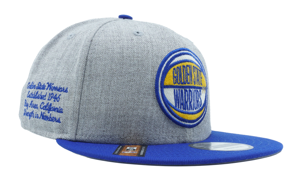 9FIFTY Golden State Warriors 2019 Draft Snapback Hat Heather Gray / Blue - Brim NE753