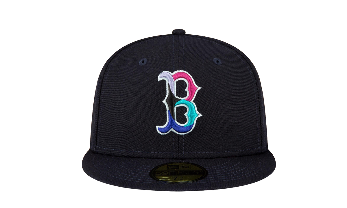 59FIFTY Boston Red Sox 2004 World Series Polar Lights Fitted Hat Navy / Hot Pink - Brim NE850