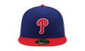 59FIFTY Philadelphia Phillies On-Field Authentic Collection Fitted Hat Blue / Red - Brim / Black - Under Brim NE968