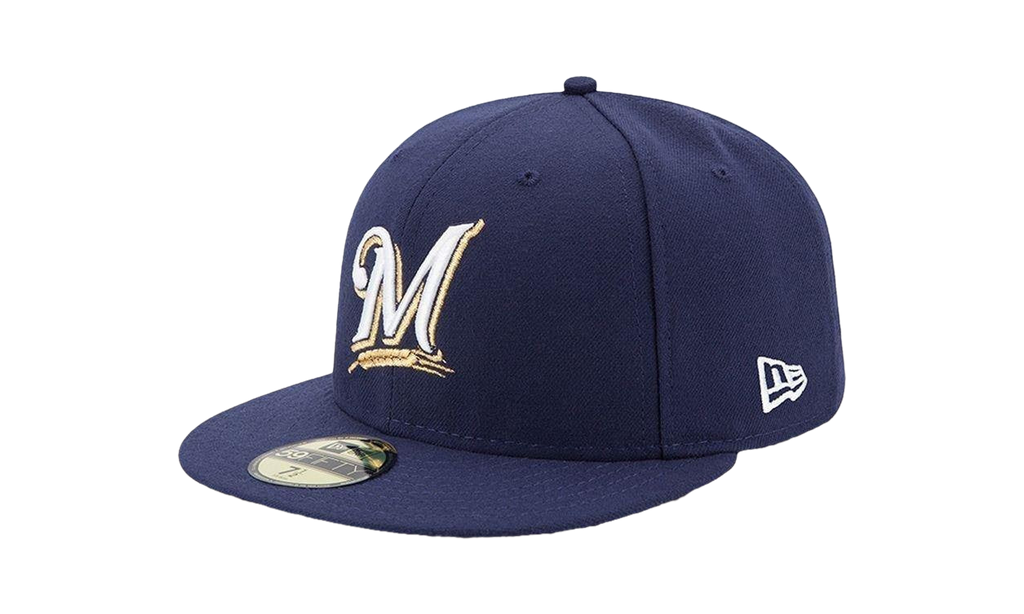 59FIFTY Milwaukee Brewers Performance Authentic Fitted Hat Purple NE970