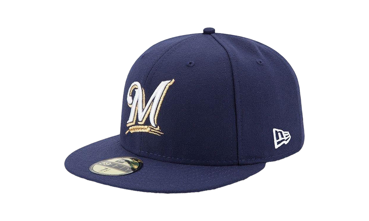 59FIFTY Milwaukee Brewers Performance Authentic Fitted Hat Purple NE970