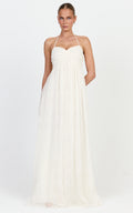 Lani Maxi Dress - Lace Back Shirred Maxi Dress in Cream