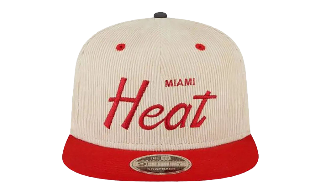 9FIFTY NBA MIAMI HEAT SNAPBACK HAT ERIC EMANUEL - Cream/ Red EE436