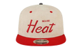 9FIFTY NBA MIAMI HEAT SNAPBACK HAT ERIC EMANUEL - Cream/ Red EE436