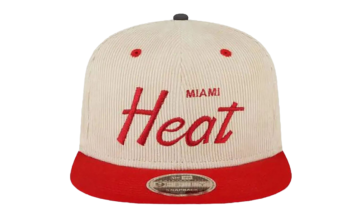 9FIFTY NBA MIAMI HEAT SNAPBACK HAT ERIC EMANUEL - Cream/ Red EE436