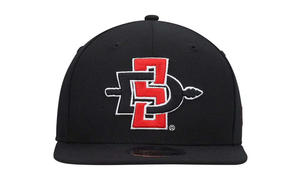 9FIFTY San Diego State Aztecs Snapback Hat Black / Black and Red - Logo NE1014