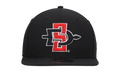 9FIFTY San Diego State Aztecs Snapback Hat Black / Black and Red - Logo NE1014