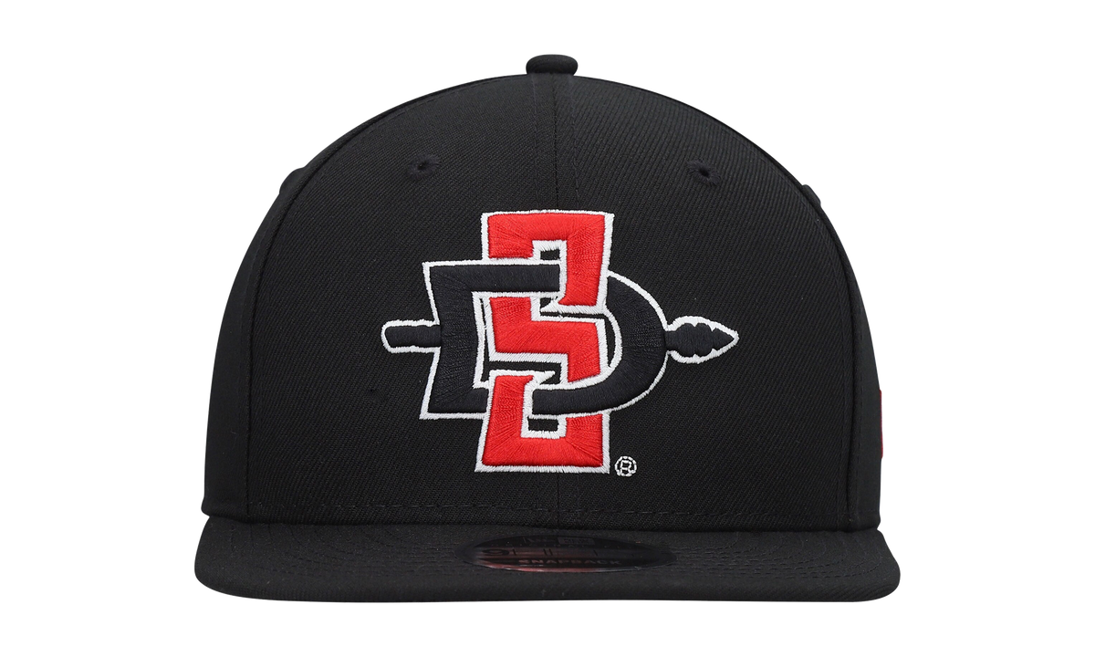 9FIFTY San Diego State Aztecs Snapback Hat Black / Black and Red - Logo NE1014