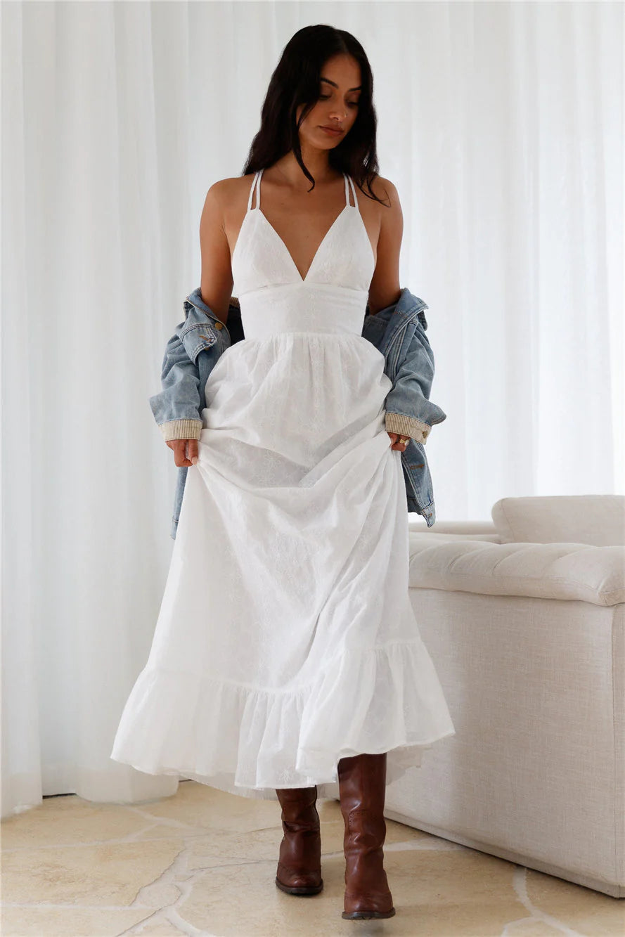Crystal Clarity Maxi Dress White