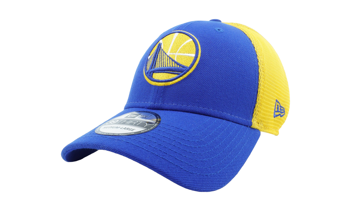 39THIRTY Golden State Warriors 2-Time Sided Fitted Hat Blue and Yellow | Yellow - Under Brim NE686